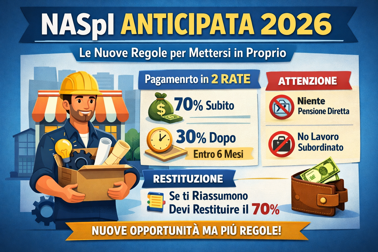 NASpI anticipata 2026: cosa cambia per chi vuole mettersi in proprio